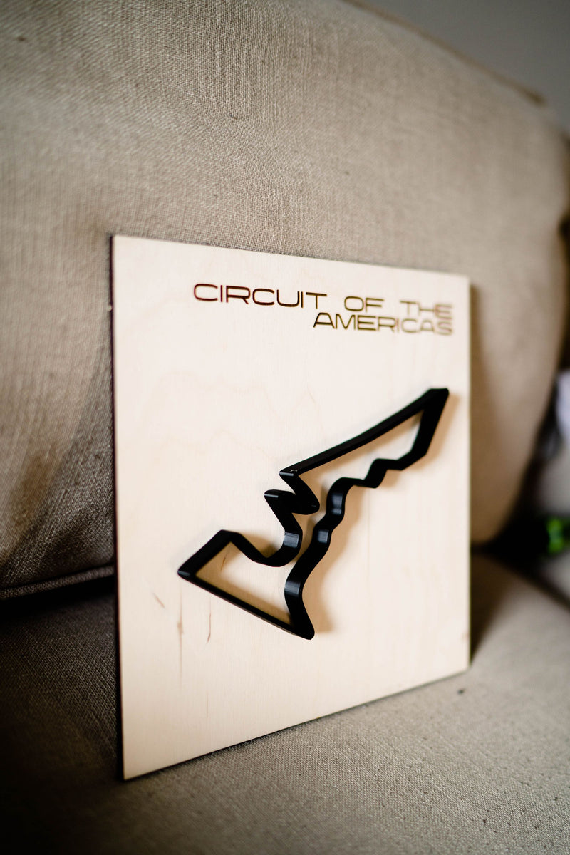 Circuit of the Americas COTA Wood Framed Race Track Wall Art