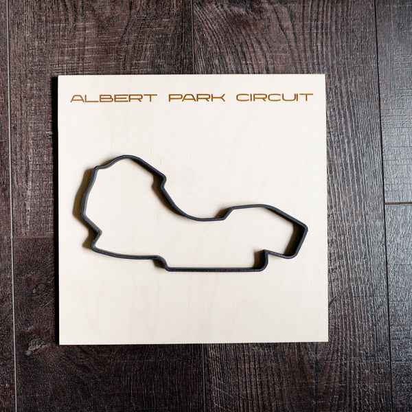Albert Park Circuit Wood Framed Race Track Wall Art