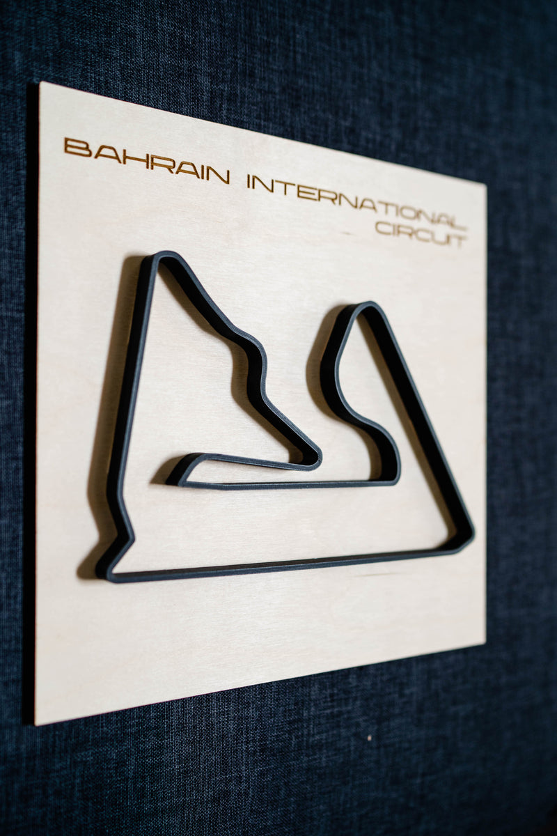 Bahrain International Circuit Wood Framed Race Track Wall Art
