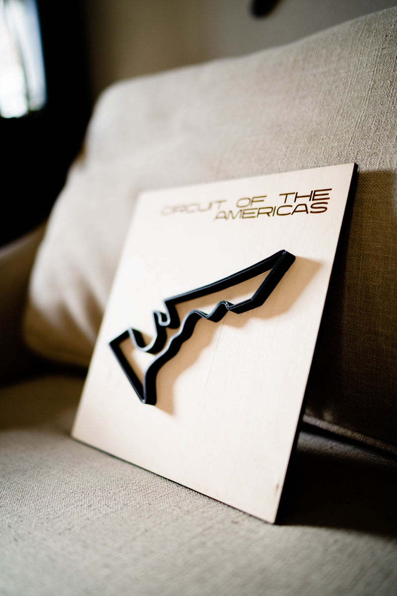Circuit of the Americas COTA Wood Framed Race Track Wall Art