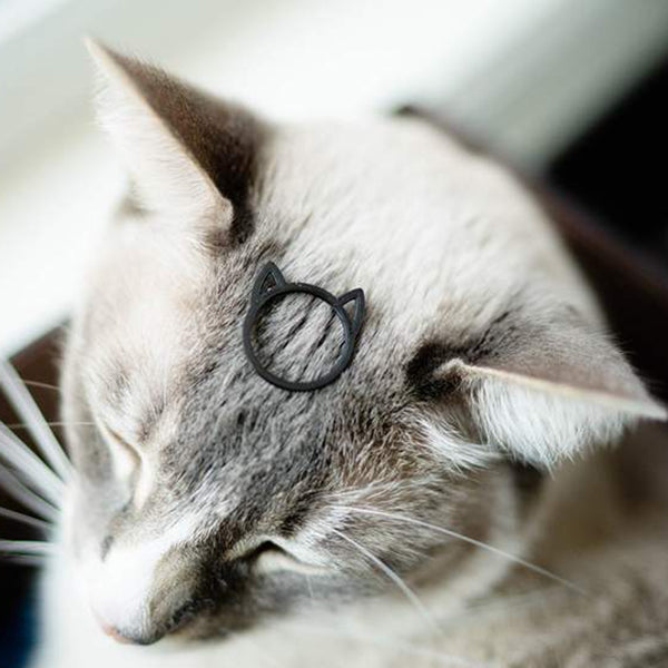 Cat Ears Minimalist Ring (black)