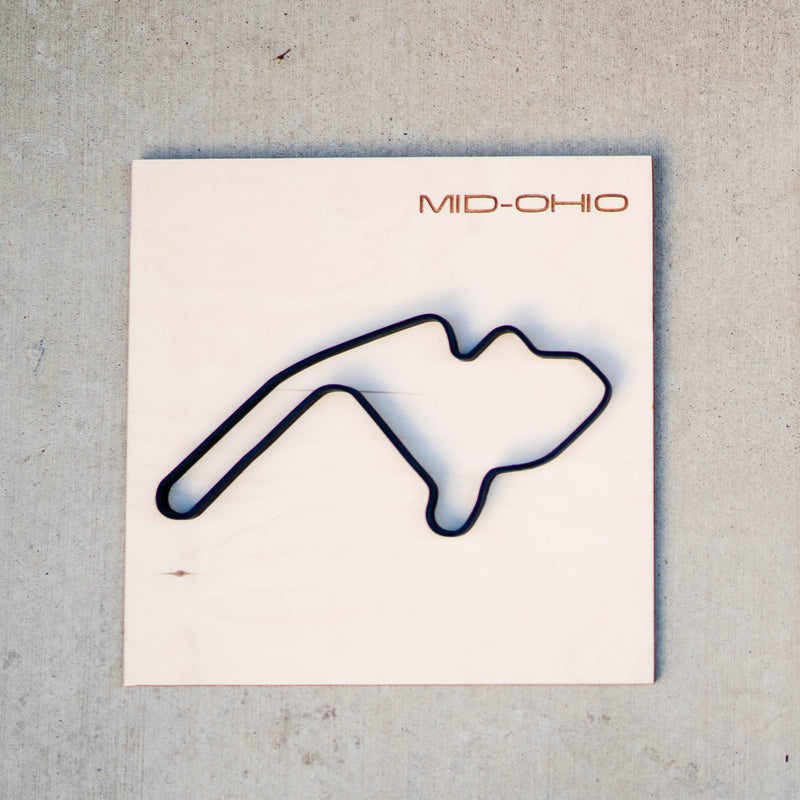 Mid-Ohio Sports Car Course Wood Framed Race Track Wall Art