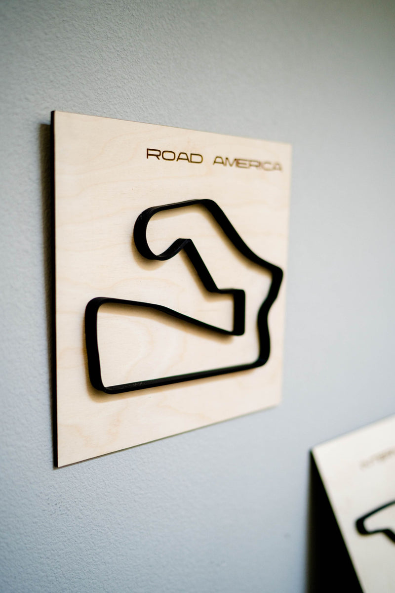 Road America Wood Framed Race Track Wall Art