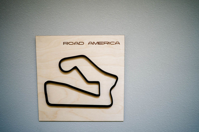 Road America Wood Framed Race Track Wall Art